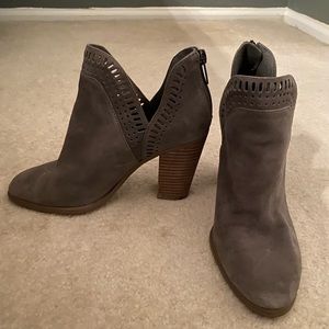 Vince Camuto gray suede booties